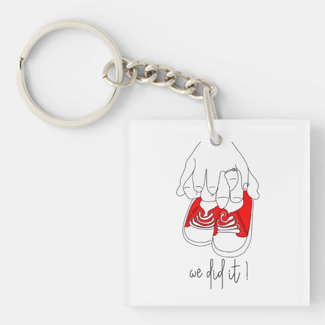 Winzige Hände und winzige Füße bereit zum Pop Schlüsselanhänger (Vorderseite)