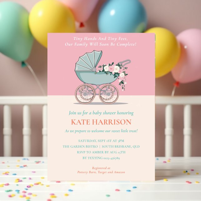 Winzige Hände und winzige Füße | Einladung der Bab (Tiny hands and tiny feet _ Baby Shower Invitation )