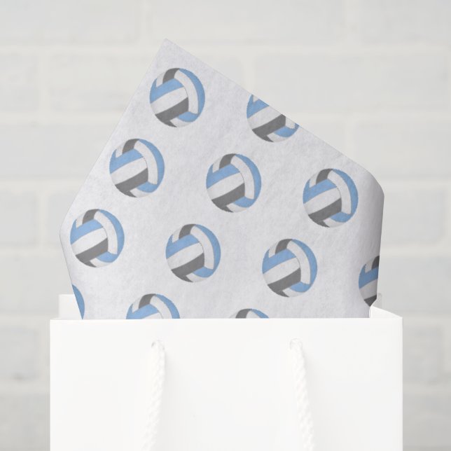 winzige hellblau-graue Volleybälle Muster Seidenpapier (Geschenktüte)