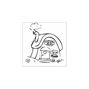 winzige Hütte Art Briefmarke Gummistempel