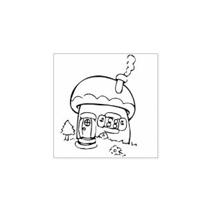 winzige Hütte Art Briefmarke Gummistempel