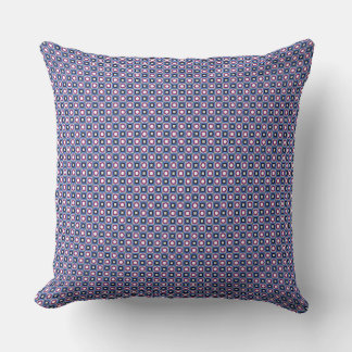 Winzige Lila Sterne und blaue Quadrate Kissen