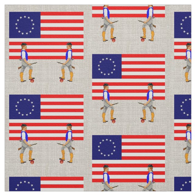 Winzige Männer und Betsy- Rossflagge Stoff (Muster)