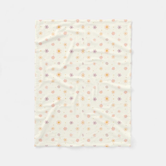 Winzige Pastellblumen Fleecedecke (Vorderseite)