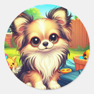 "Winzige Paws, große Spielzeit!" Runder Aufkleber