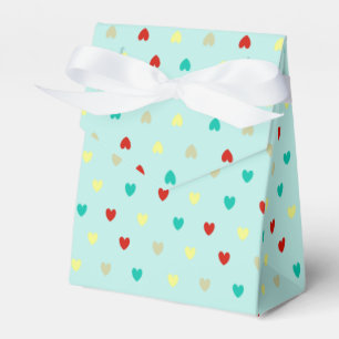 Winzige Polka-Herzen auf Meeresgrün Geschenkschachtel