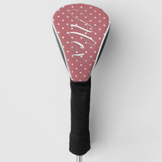 Winzige Polka-Punkte in Rosé mit weißen Punkten Golf Headcover
