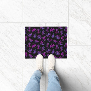 Winzige rosa und violette Raumdrachen Fußmatte