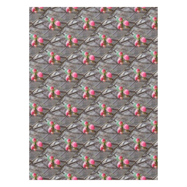 winzige rote Knospen Tischdecke (Vorderseite)