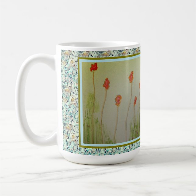 Winzige Rote Wildblumen Kaffeetasse (Links)