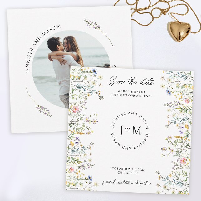 Winzige rustikale Blume Wildblume Save the Date Fo Einladung (Von Creator hochgeladen)