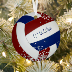 winzige silberne Sterne Akzente des maroonblauen V Ornament Aus Metall