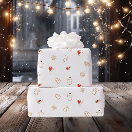 Winzige Weihnachtskekse Nahtloses Muster | Whiter Geschenkpapier