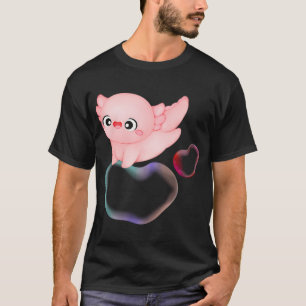 Winziger Axolotl – Süßer Wasserlebewesen-Aufkleb T-Shirt