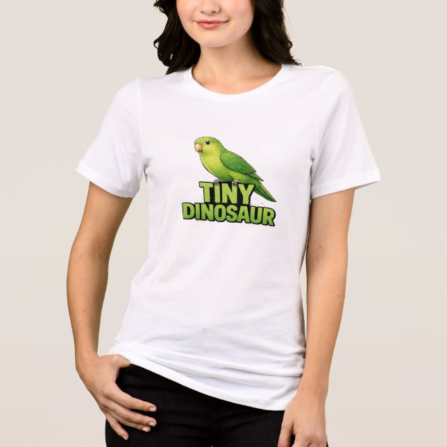 Winziger Dinosaurier-Sperlingspapagei Tri-Blend Shirt (Vorderseite)