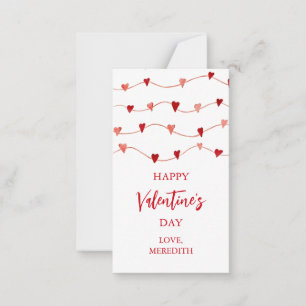 Winziger glücklicher Valentinstag Kinder Klassenzi Mitteilungskarte