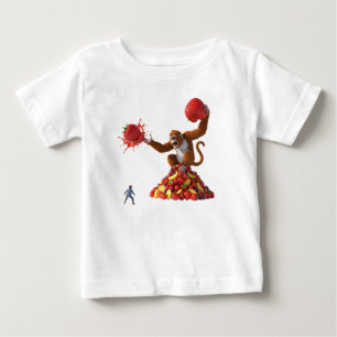Winziger Held gegen einen riesigen Affen, der eine Baby T-shirt