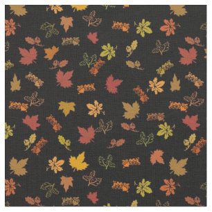 Winziger Herbst oder Herbst-Blätter auf schwarz Stoff