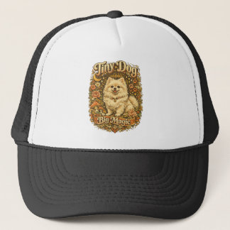 Winziger Hund große Magie Pomeranian Truckerkappe