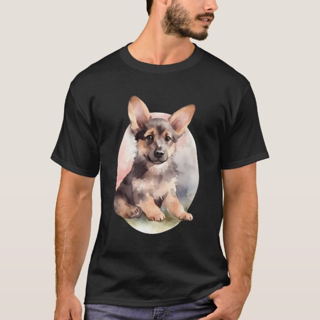 Winziger Niedlicher deutscher Schäferhund Dog Gsd  T-Shirt (Vorderseite)