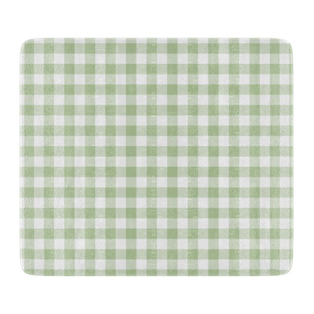 Winziger Salbei und weißes Gingham Schneidebrett (Vorderseite)