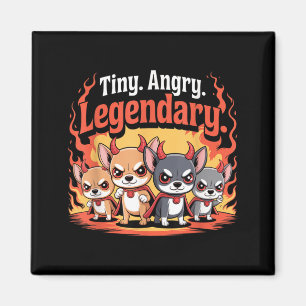 Winziger wütender legendärer Chihuahua-Halloween-T Magnet