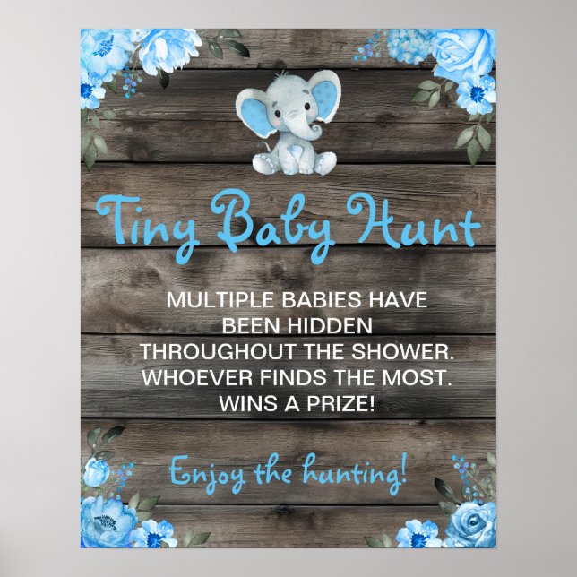 Winziges Baby Hunt Boy Elephant Baby Showspiel Poster (Vorne)