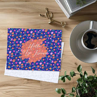 Winziges Blumenmuster Individuelle Freundschaftspo Postkarte