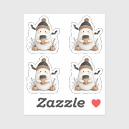 Winziges Niedliches Ghost HerbstHalloween - Gemütl Aufkleber