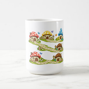 Winziges Pilzdorf Kaffeetasse