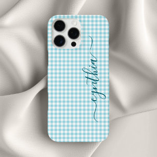 Winziges Robin-Ei-Blau-Gingham-Signatur iPhone 16 Pro Max Hülle