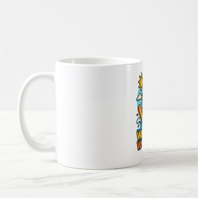 Wipeout Moai Chibi Surf Versagt Kaffeetasse (Links)