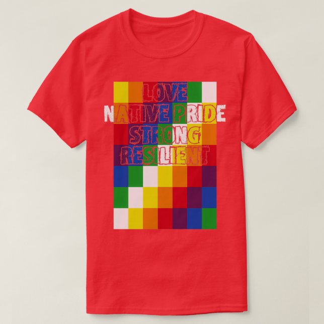 Wiphala Flag Indigenous Peoples  T-Shirt (Design vorne)