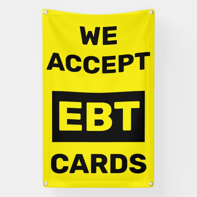 Wir akzeptieren EBT Cards Convenience Store Wall Banner (Vertikal)