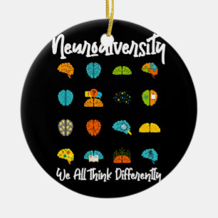 Wir alle denken anders an das Shirt der Neurovielf Keramik Ornament