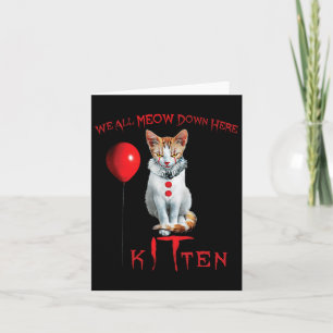 Wir alle Meow Clown Cat Kitten Halloween lustig Ni Karte