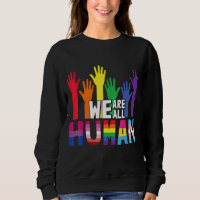 Wir alle sind ein menschliches Rainbow-Herz-Flag-F