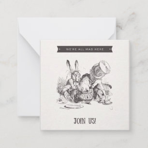 Wir alle sind verrückt hier mitteilungskarte