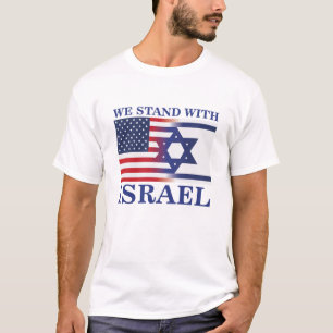 Wir Amerikaner stehen auf israelischer Flagge T-Shirt