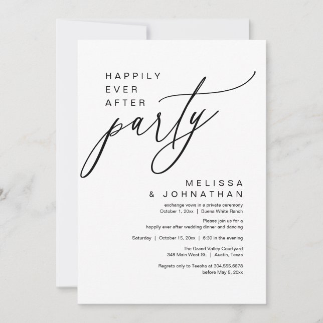 Wir band den Knoten, romantisches Hochzeitsessen-P Einladung (Vorderseite)