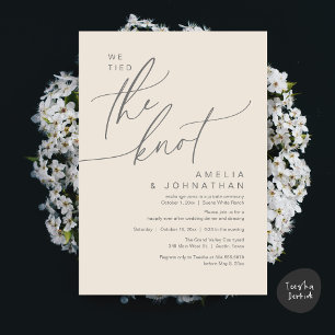 Wir band den Knoten, romantisches Hochzeitsessen-P Einladung