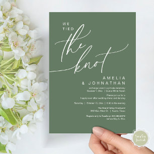 Wir band den Knoten, romantisches Hochzeitsessen-P Einladung