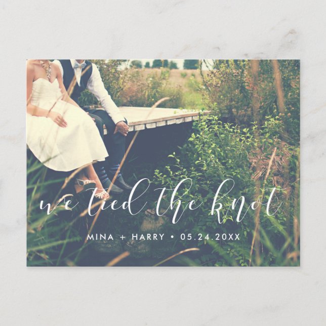 Wir banden das Foto der Eleganten-Kalligraphie Postkarte (Vorderseite)