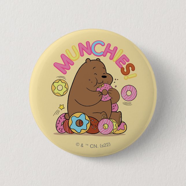 Wir Bare Bars - Grizz Donut Munchies! Button (Vorderseite)