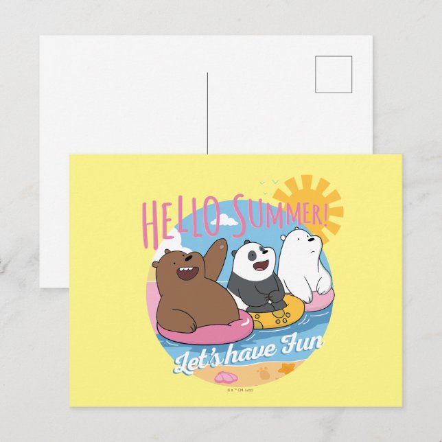 Wir Bare Bars - Hallo Sommer! Lass uns Spaß haben Postkarte (Vorne/Hinten)