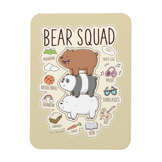 Wir Bare Bears - Bärenquad Journal Graphic Magnet (Vertikal)