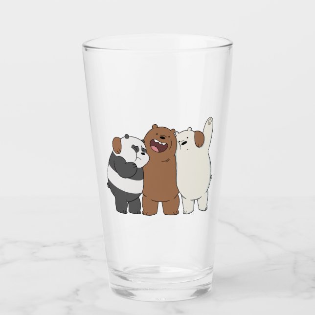 Wir Bare Bears Group Hug Glas (Vorderseite)