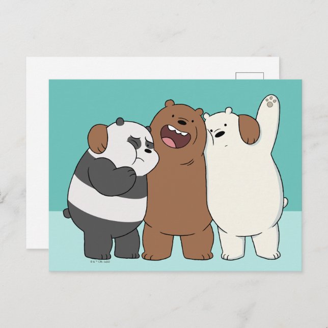 Wir Bare Bears Group Hug Postkarte (Vorne/Hinten)