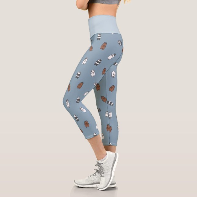 Wir Bare Bears - Muster für Sonnenblumen Capri Leggings (Links)