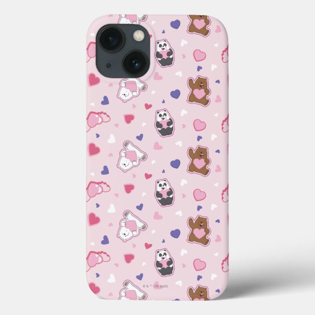 Wir Bare Bears - Valentinisches Herzmuster Case-Mate iPhone Hülle (Rückseite)